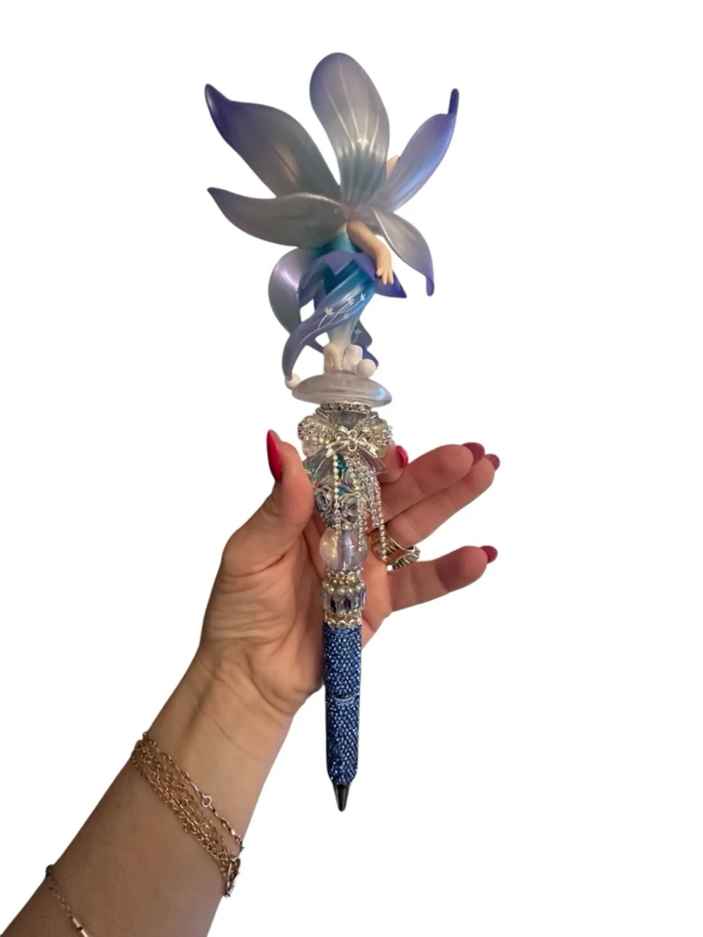 Gorgeous Hand Crafted Pen with an Authentic Suri Fairy as the Focal